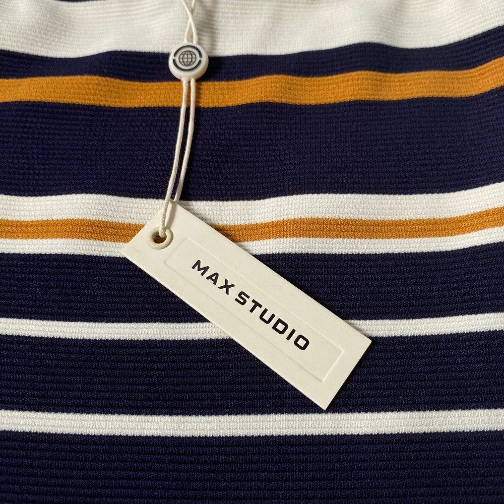 Max Studio Skirt Womens Small Multicolor Stripes NWT Stretch Career - Picture 5 of 11